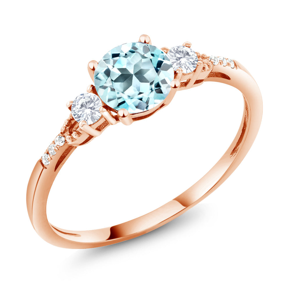 Sky Blue Topaz - November_5_Ring in 10K Rose Gold