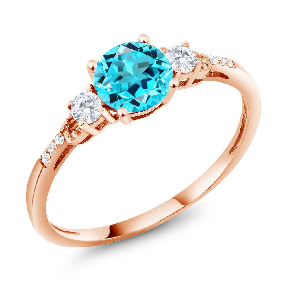 Swiss Blue Topaz - November_9_Ring in 10K Rose Gold
