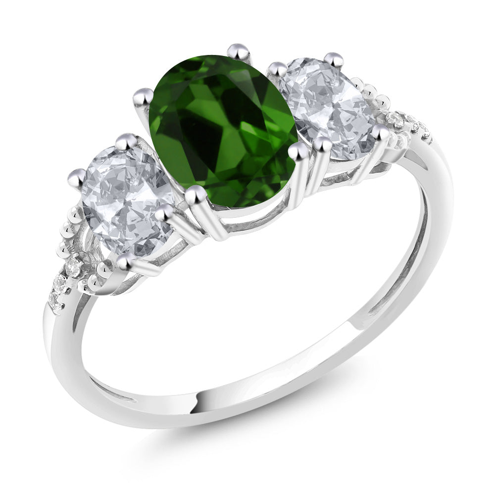 Chrome Diopside_9_Ring in 10K White Gold