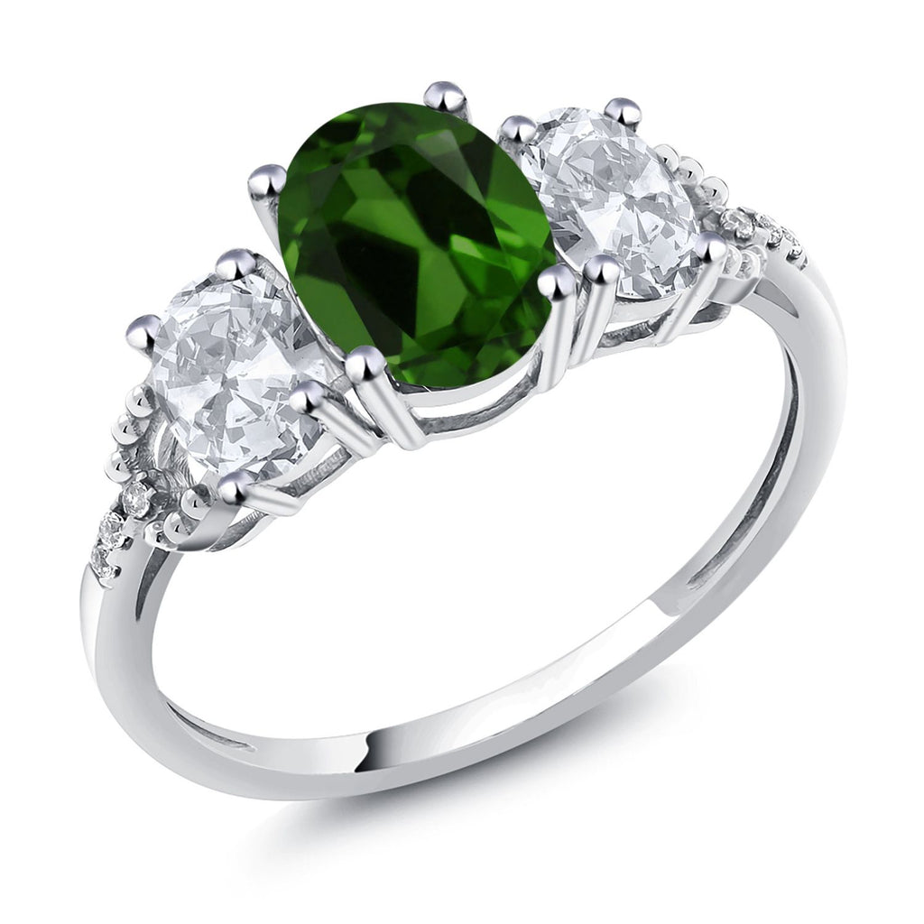 Chrome Diopside_9_Ring in 10K White Gold