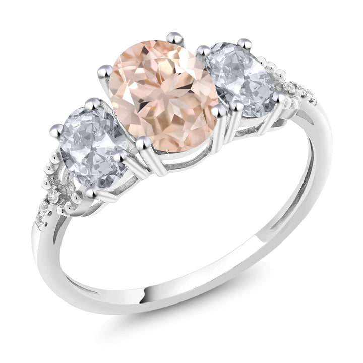 Morganite - October_5_Ring in 10K White Gold