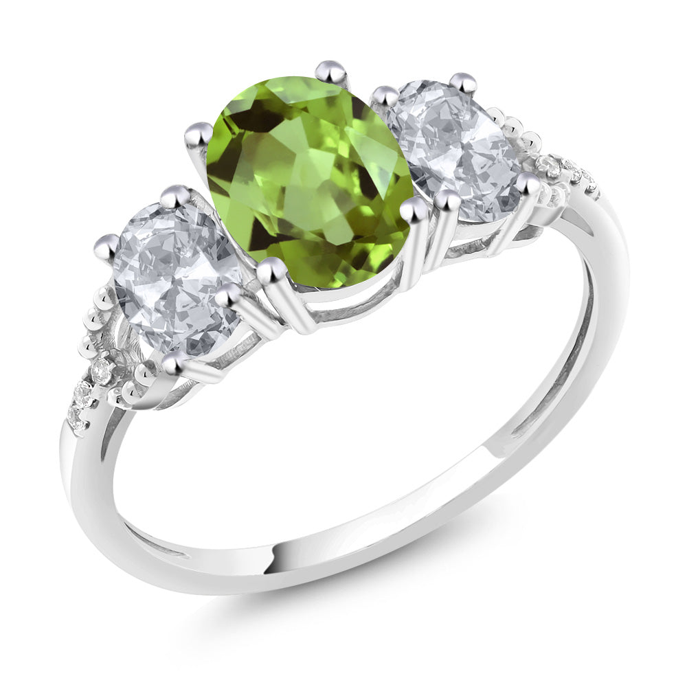 Peridot - August_6_Ring in 10K White Gold