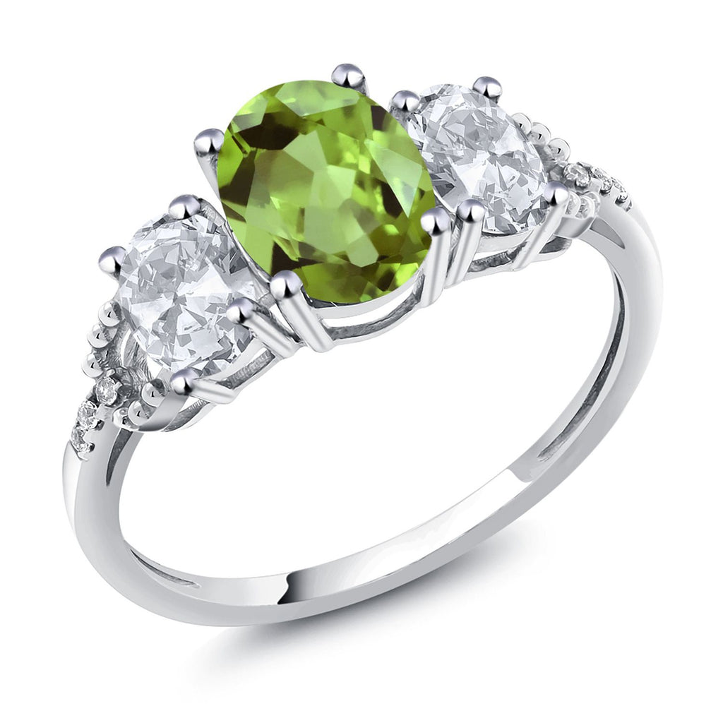 Peridot - August_7_Ring in 10K White Gold