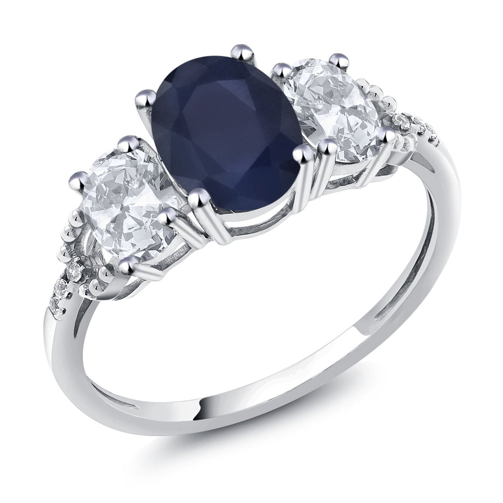 Blue Sapphire - September_5_Ring in 10K White Gold