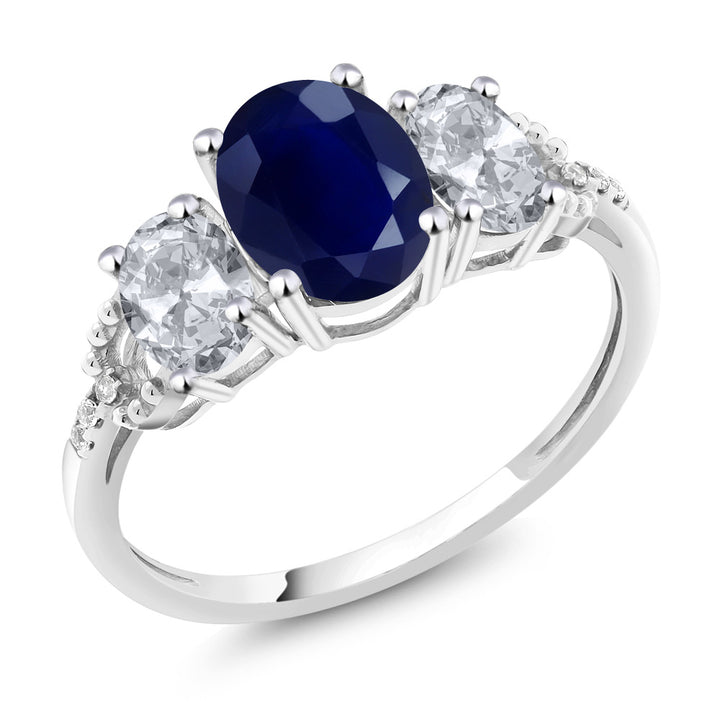 Blue Sapphire - September_5_Ring in 10K White Gold