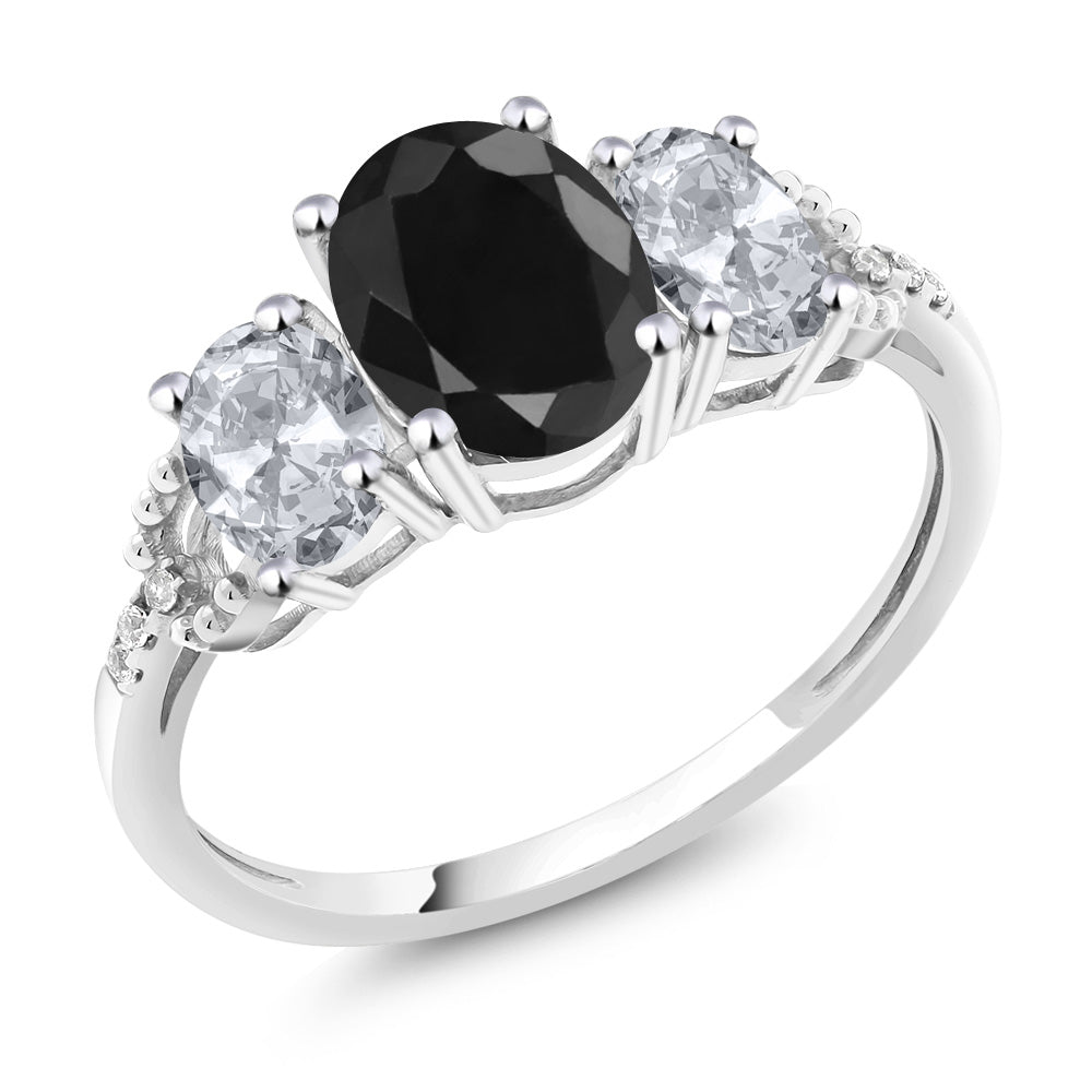 Black Sapphire - September_7_Ring in 10K White Gold
