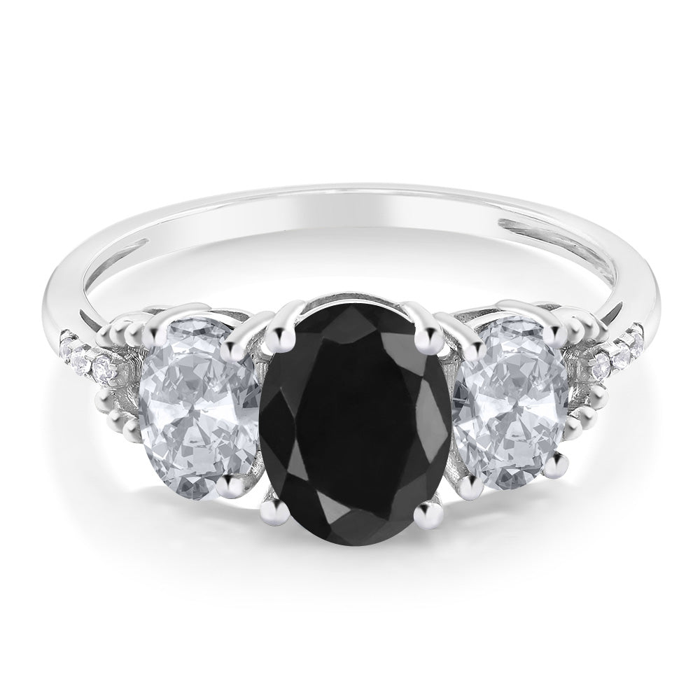 Black Sapphire - September_7_Ring in 10K White Gold