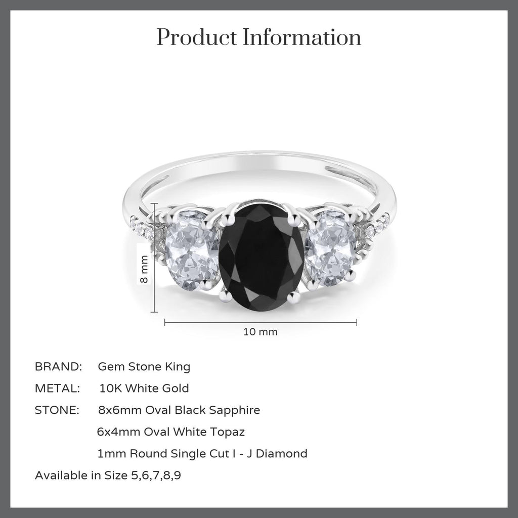 Black Sapphire - September_7_Ring in 10K White Gold