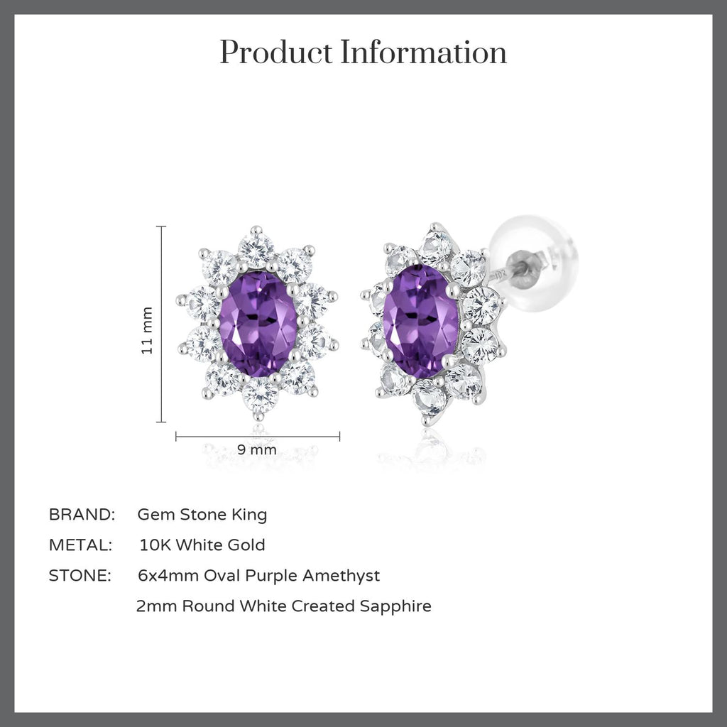 Amethyst - February_Earrings in 10K White Gold