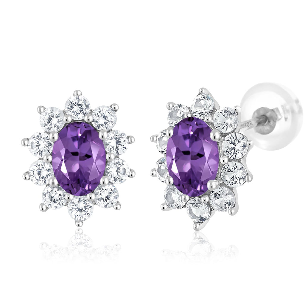 Amethyst - February_Earrings in 10K White Gold
