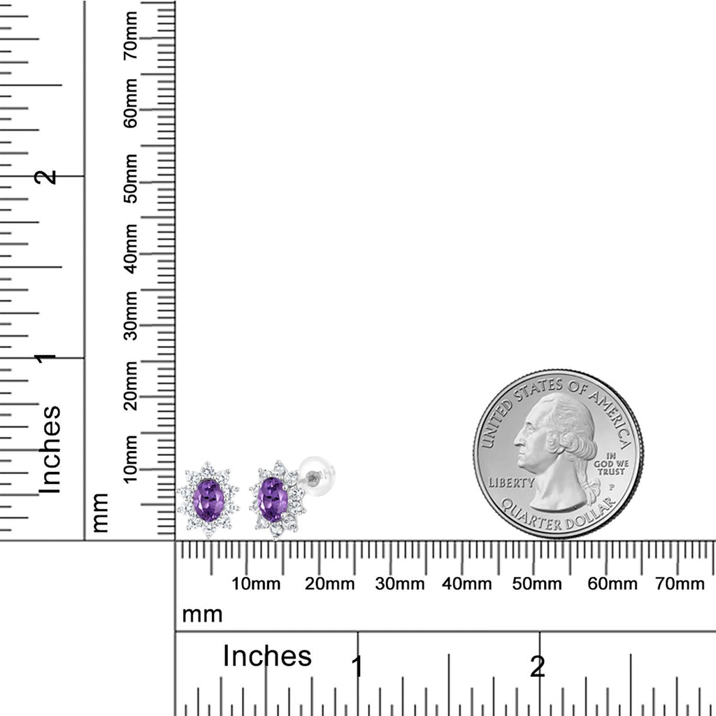 Amethyst - February_Earrings in 10K White Gold