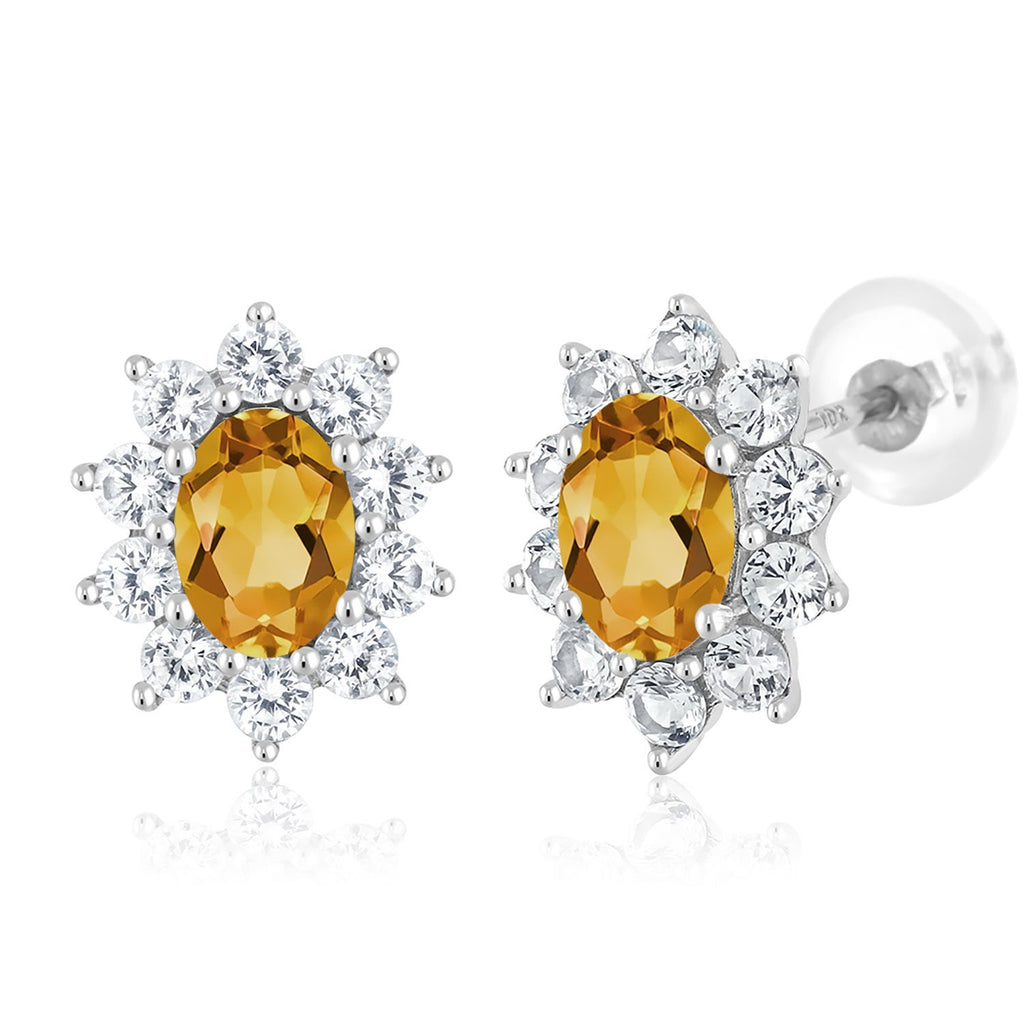 Citrine - November_Earrings in 10K White Gold