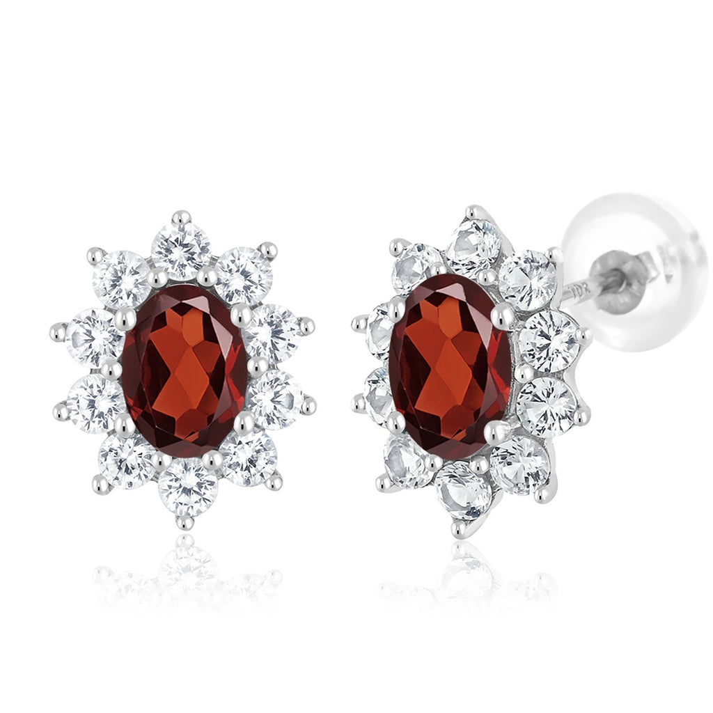 Garnet - January_Earrings in 10K White Gold