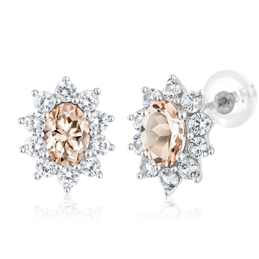 Morganite - October_Earrings in 10K White Gold