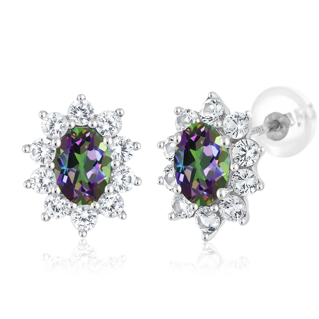 Green Mystic Topaz_Earrings in 10K White Gold