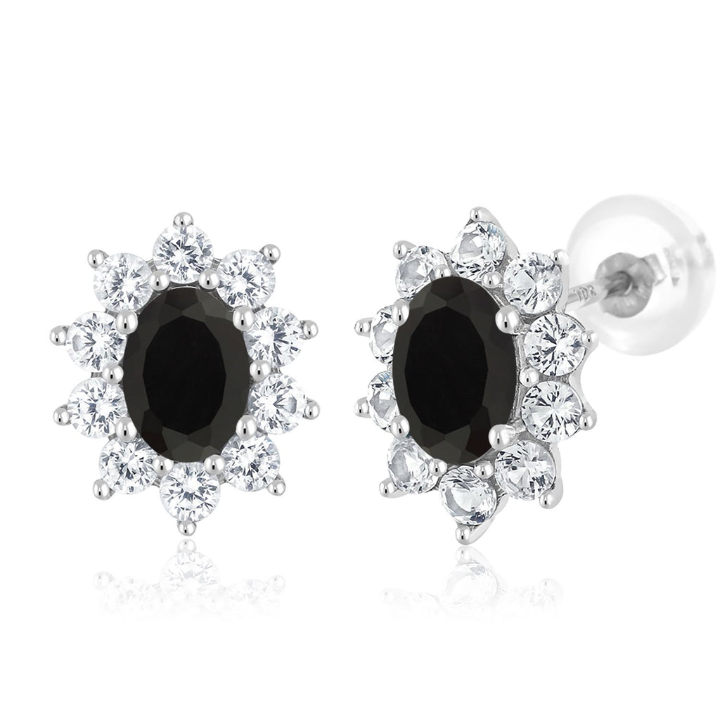 Onyx - December_Earrings in 10K White Gold