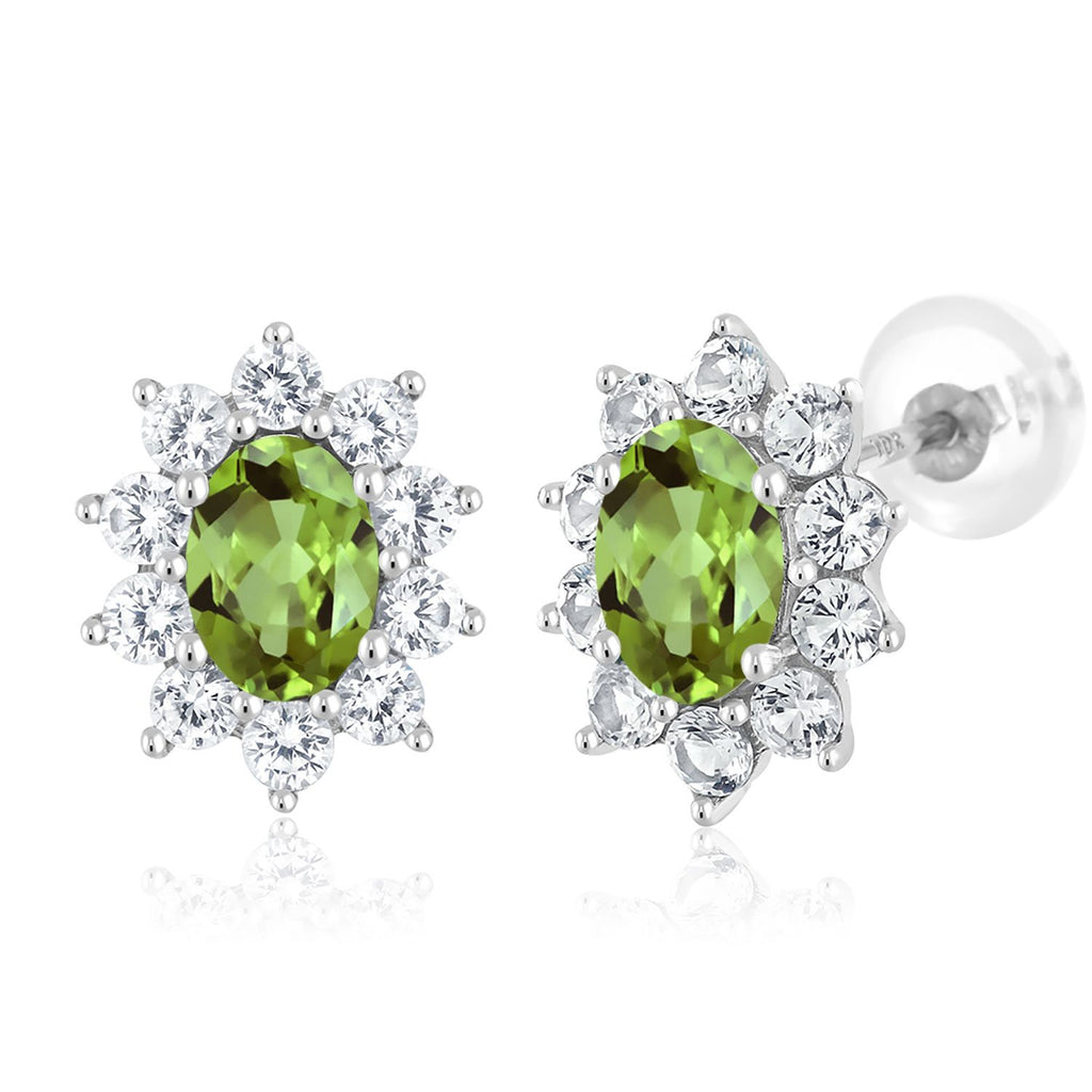 Peridot - August_Earrings in 10K White Gold