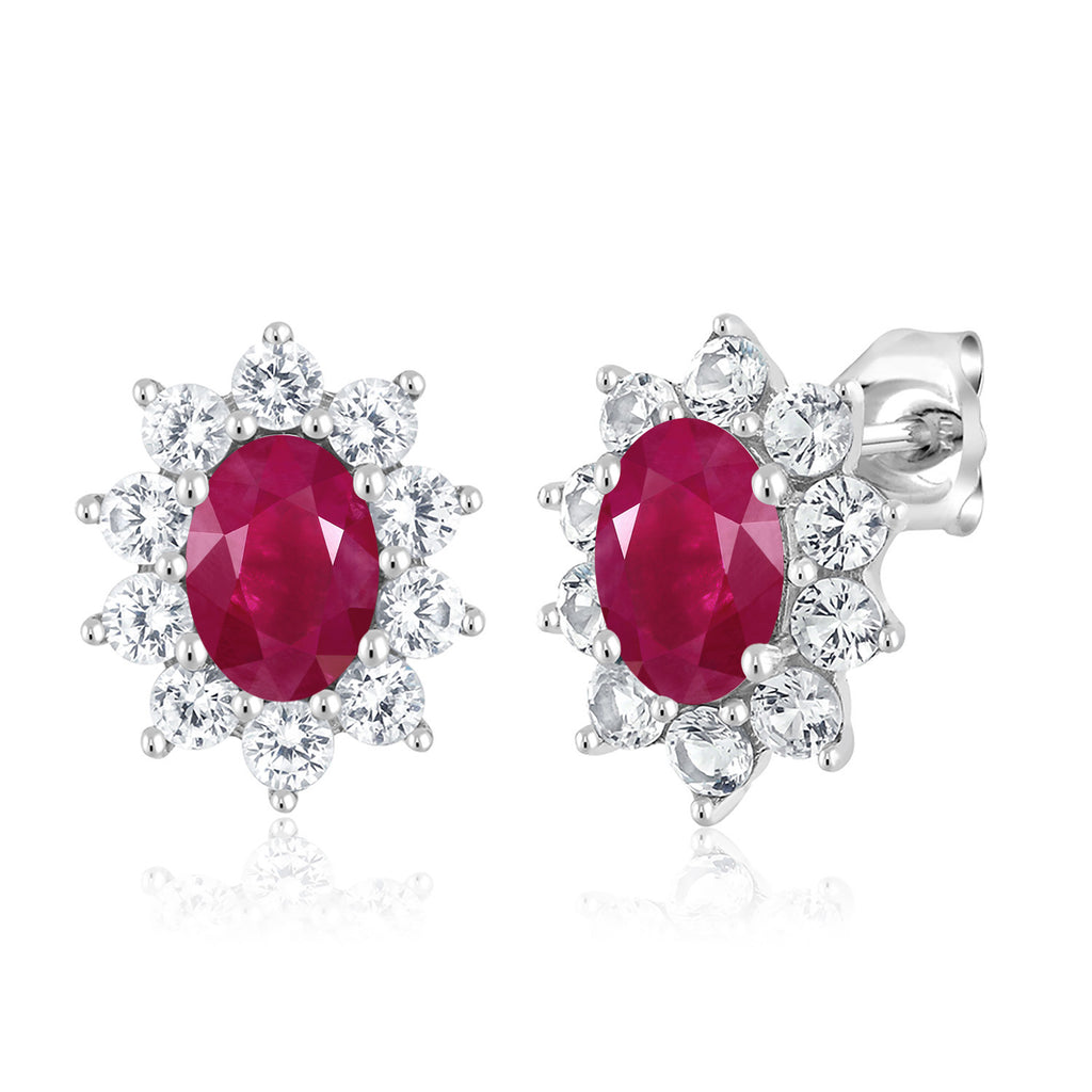 Ruby - July_Earrings in 10K White Gold