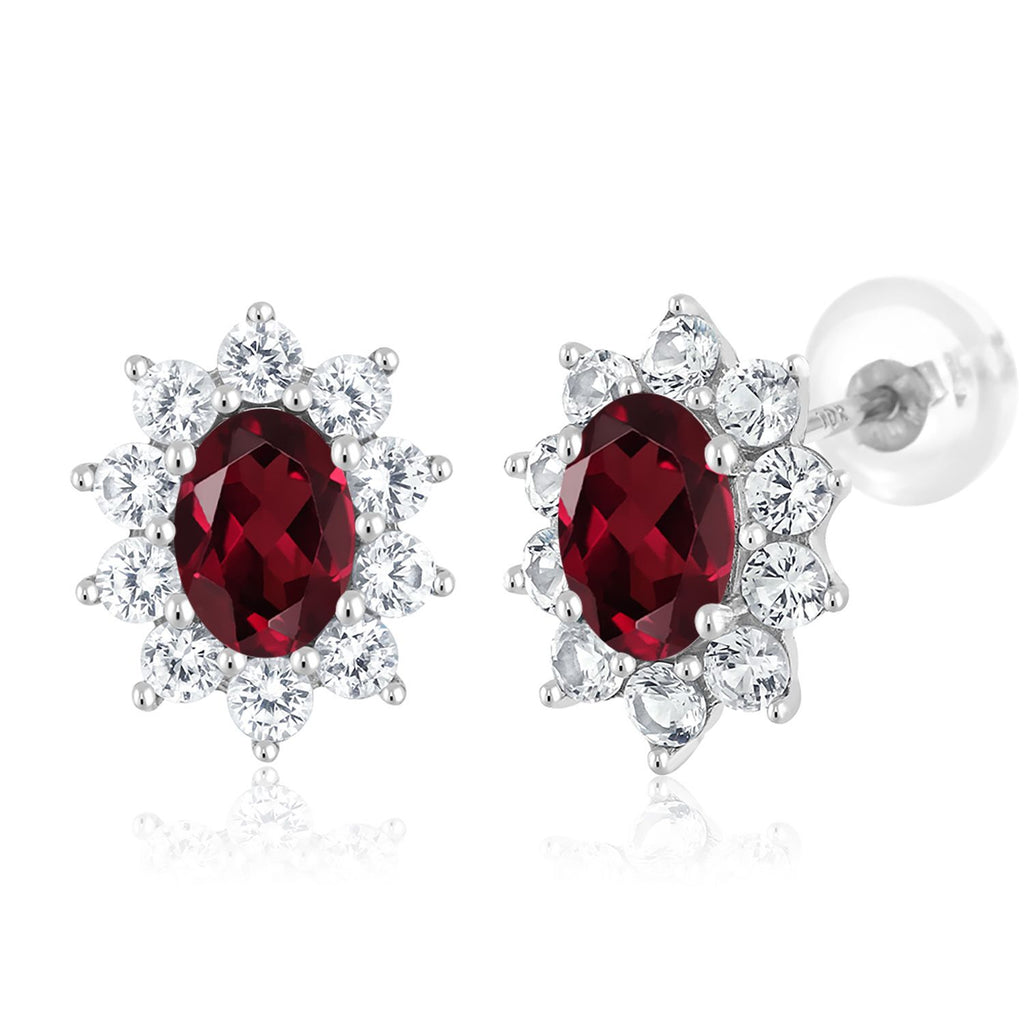 Rhodolite Garnet_Earrings in 10K White Gold