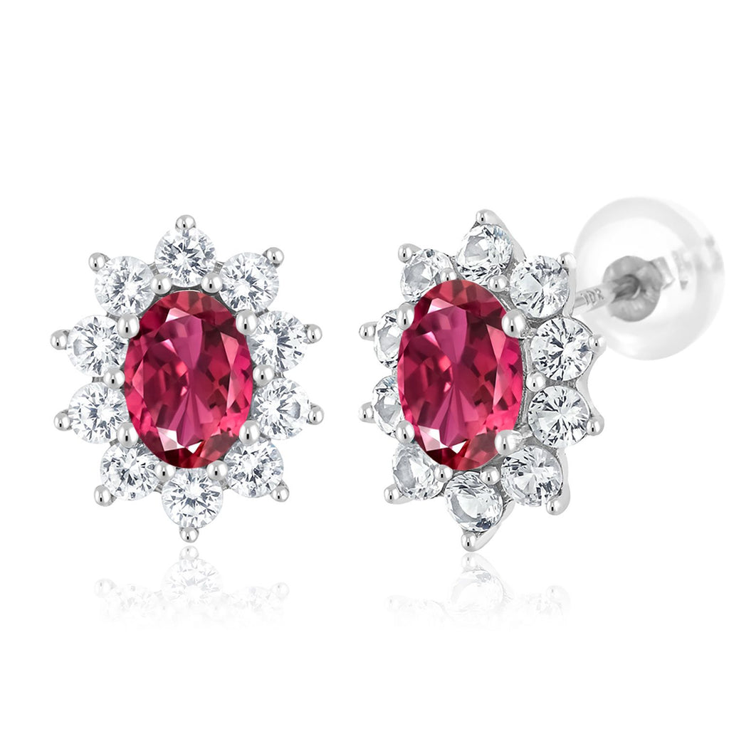 Pink Tourmaline - October_Earrings in 10K White Gold