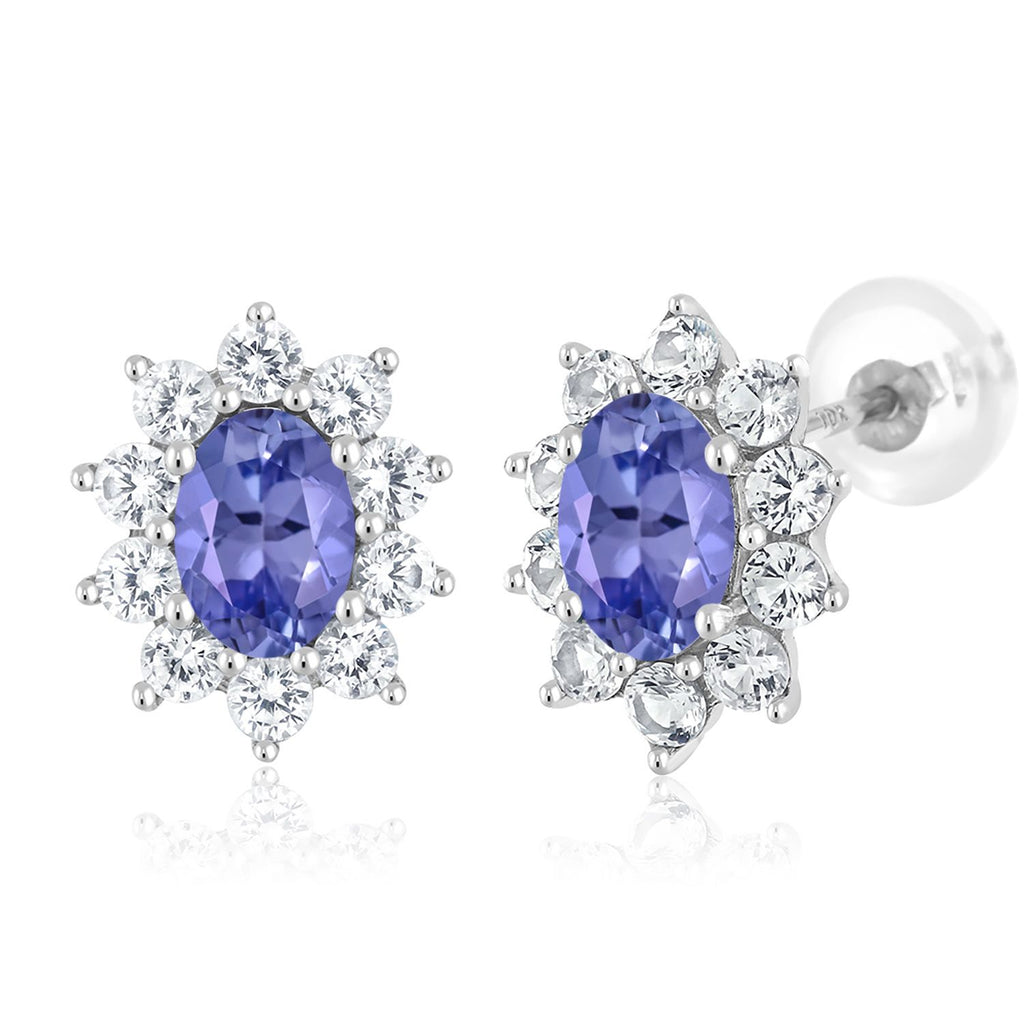 Tanzanite - December_Earrings in 10K White Gold
