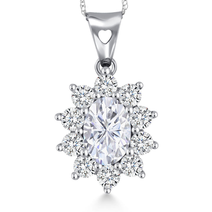 Moissanite - April_Pendant in 10K White Gold