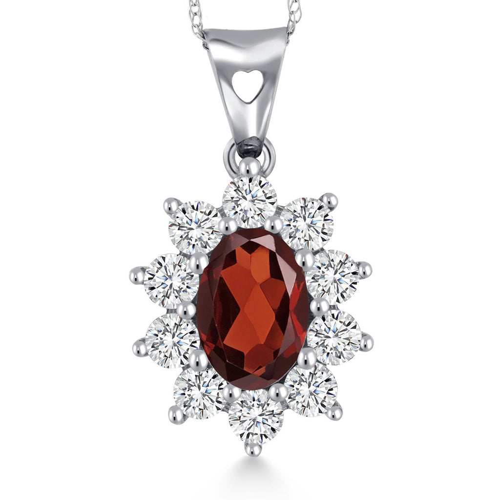 Garnet - January_Pendant in 10K White Gold