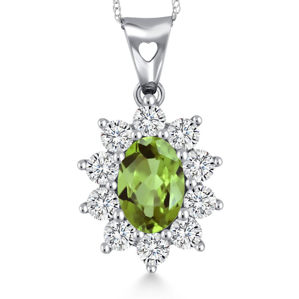 Peridot - August_Pendant in 10K White Gold