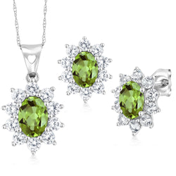 Pendant Earrings Set in 10K White Gold