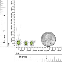 Pendant Earrings Set in 10K White Gold