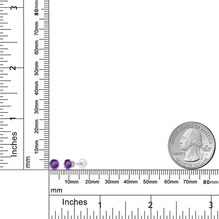 Amethyst - February_Earrings in 14K White Gold