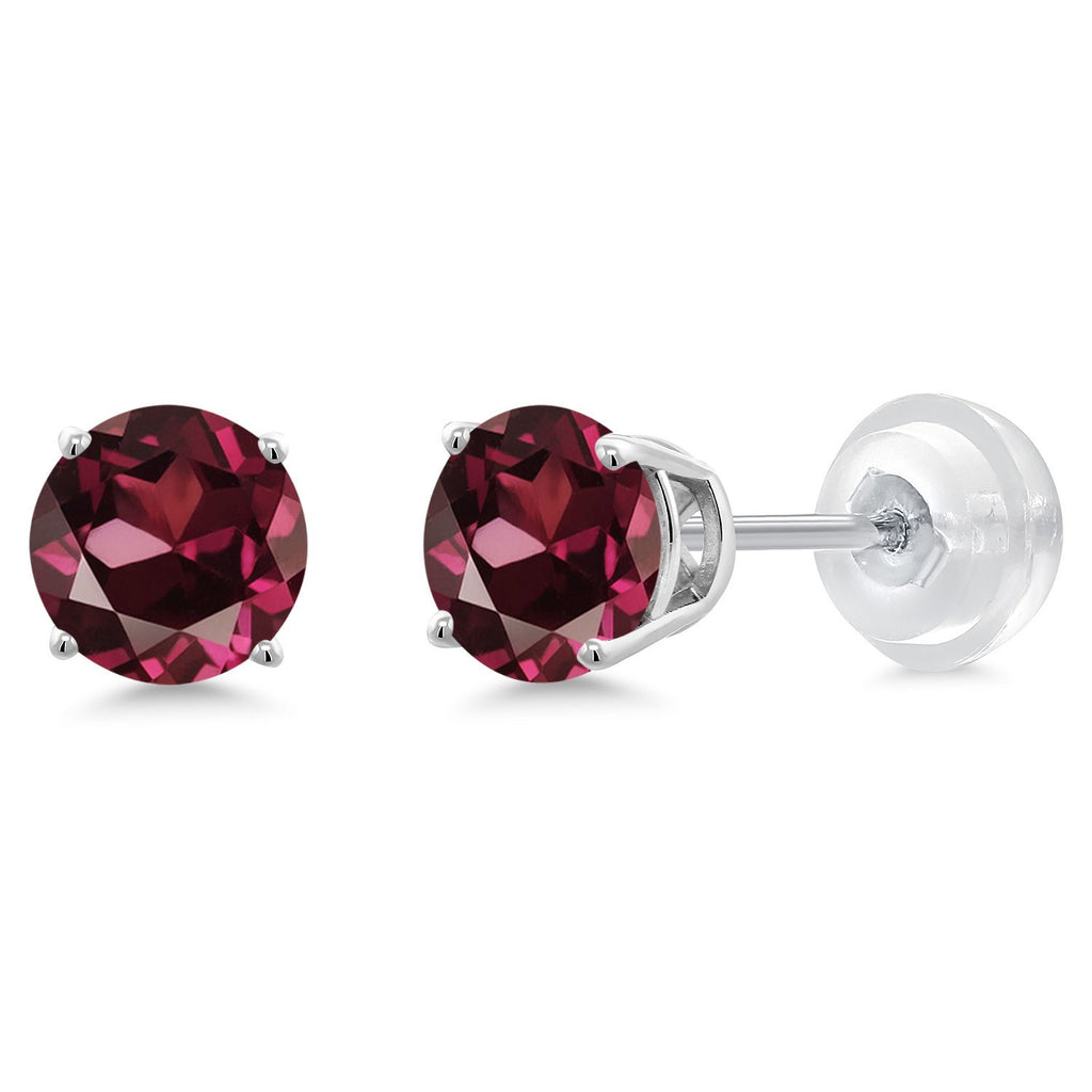 Rhodolite Garnet_Earrings in 14K White Gold