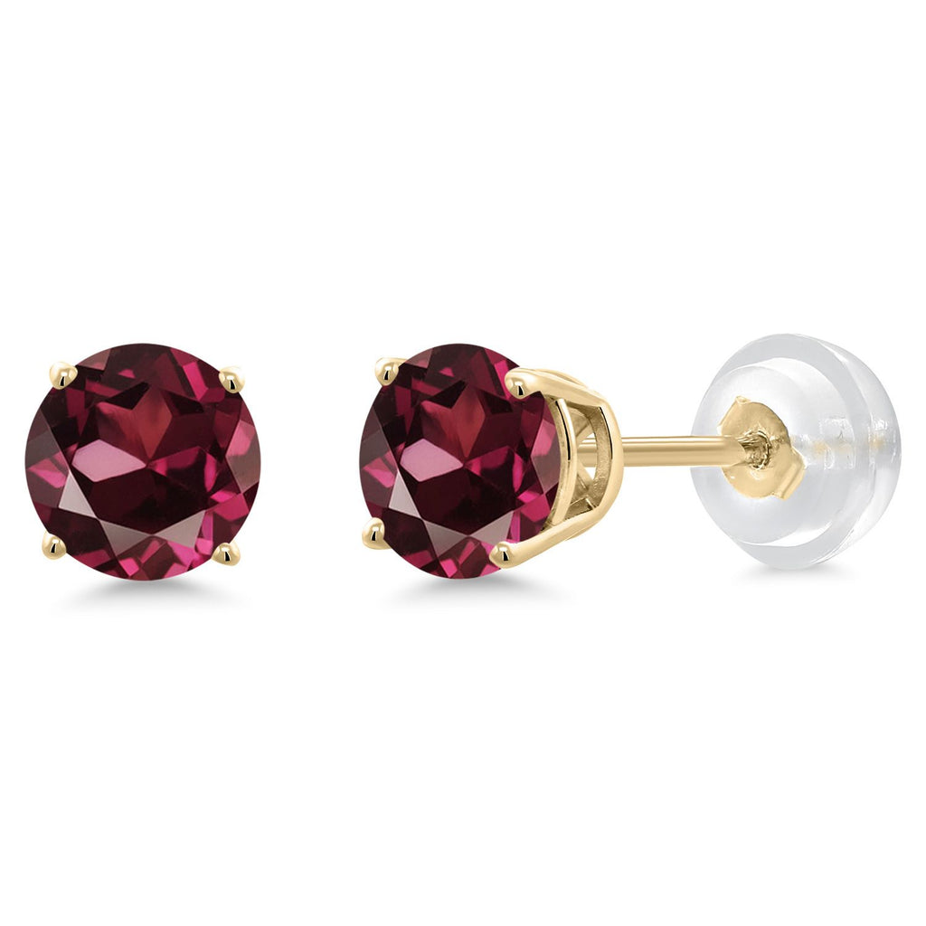 Rhodolite Garnet_Earrings in 14K Yellow Gold