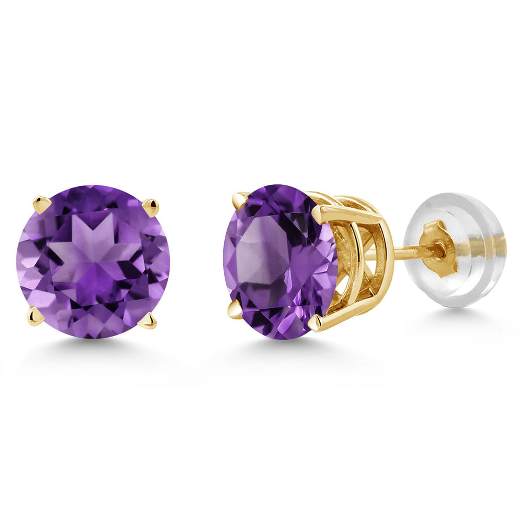 Amethyst - February_Earrings in 14K Yellow Gold
