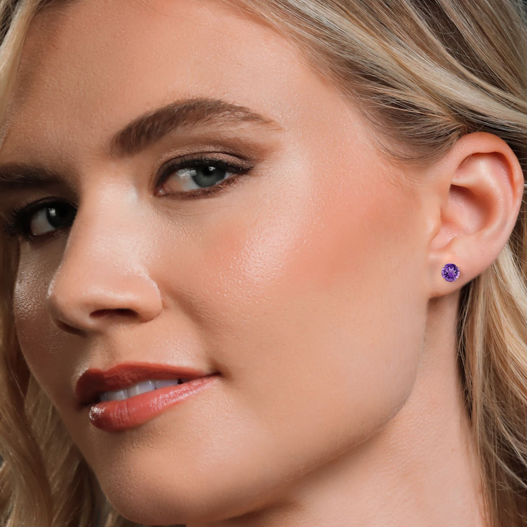 Amethyst - February_Earrings in 14K Yellow Gold