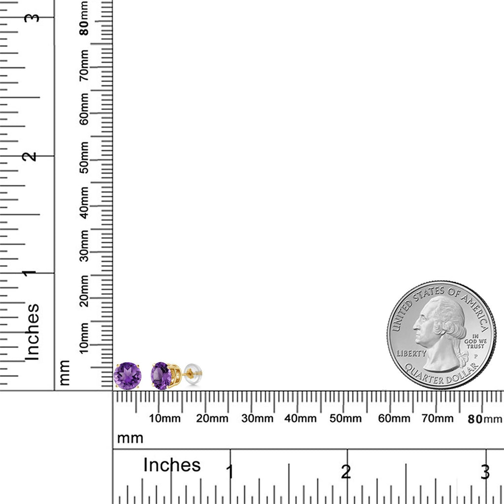 Amethyst - February_Earrings in 14K Yellow Gold