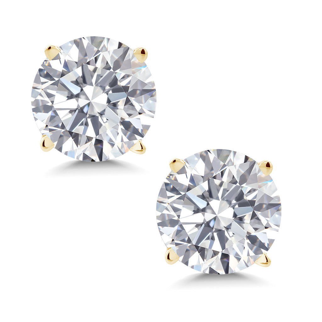 White Lab Grown Diamond - April_Earrings in 14K Yellow Gold