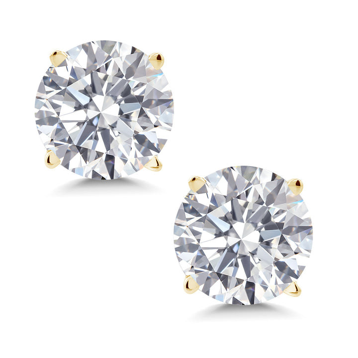 White Lab Grown Diamond - April_Earrings in 14K Yellow Gold