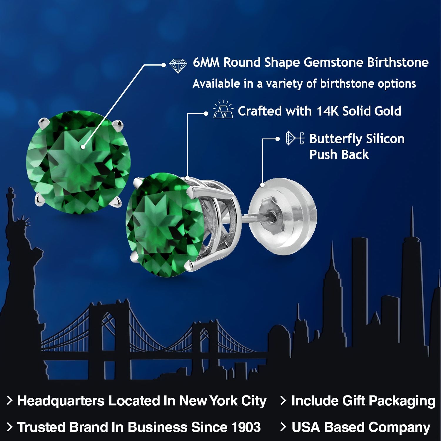 Earrings in 14K White Gold