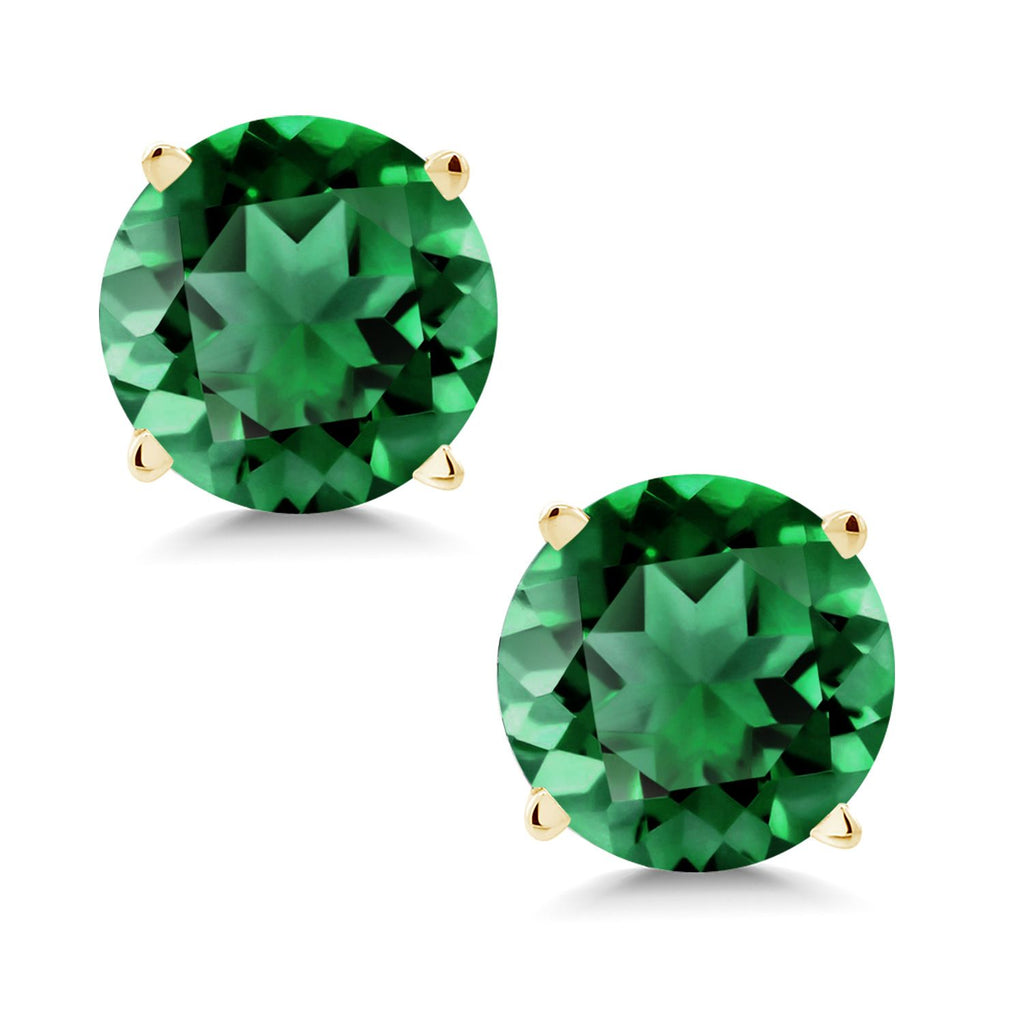 Nano Emerald - May_Earrings in 14K Yellow Gold