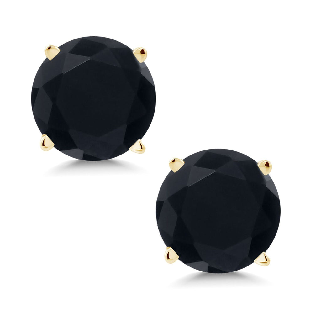 Onyx - December_Earrings in 14K Yellow Gold