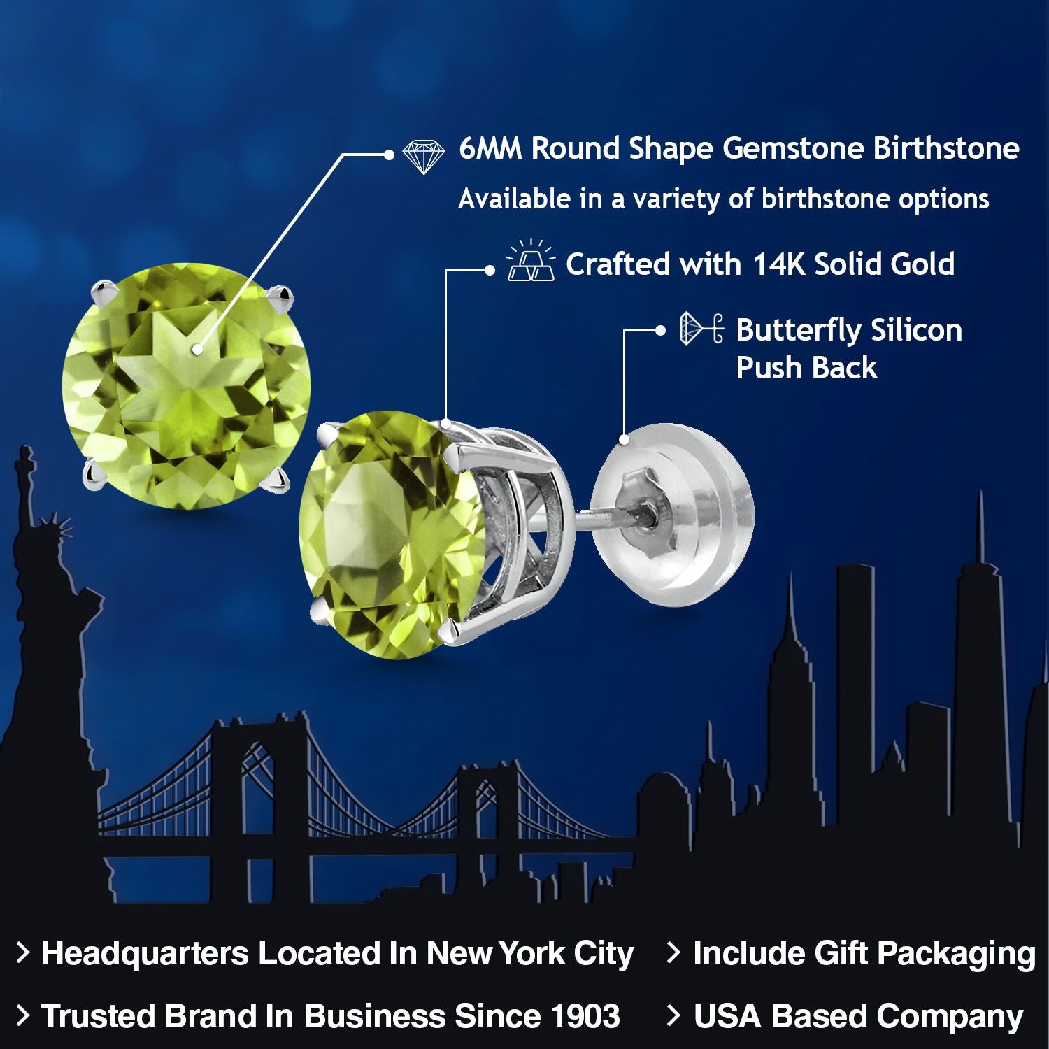 Earrings in 14K White Gold