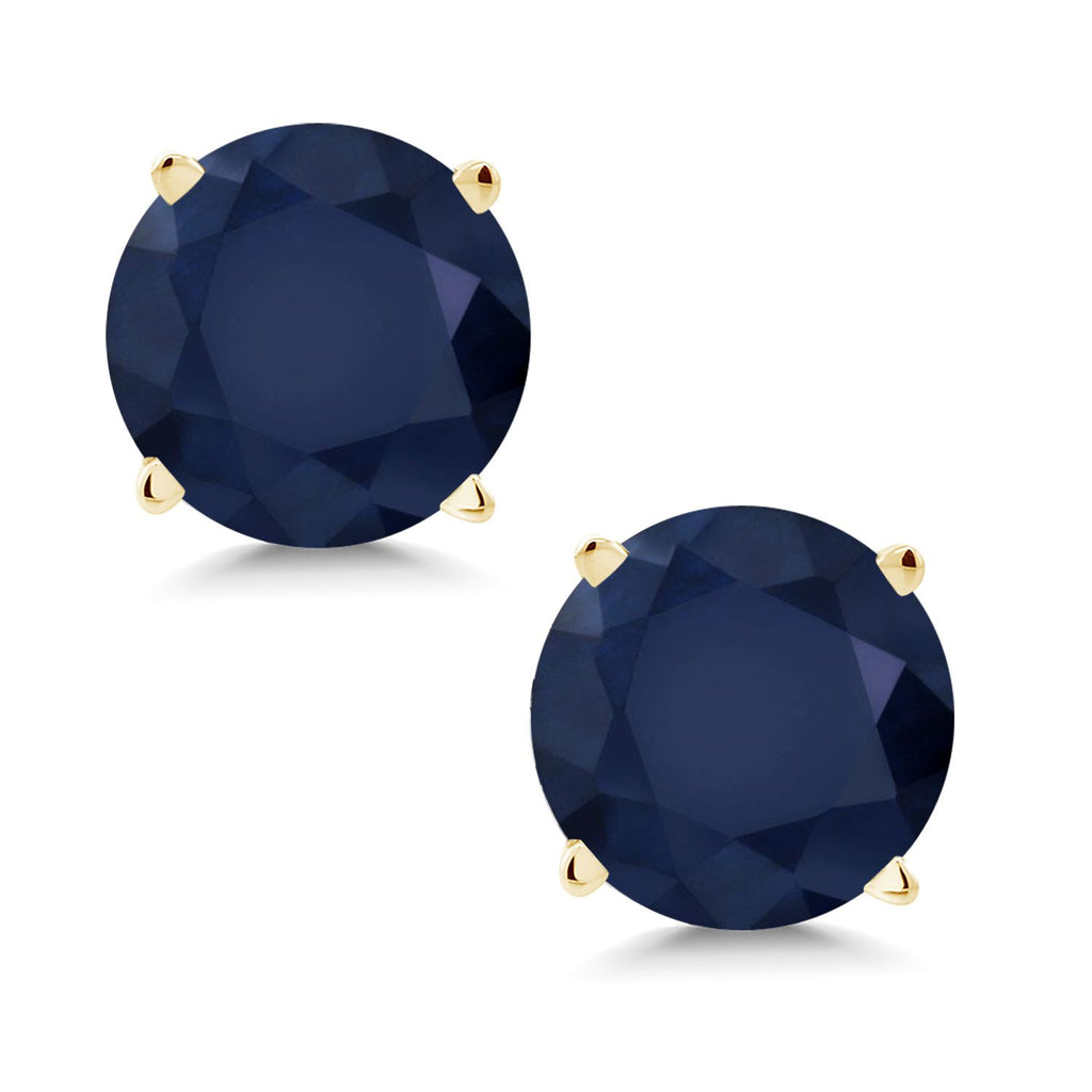 Blue Sapphire - September_Earrings in 14K Yellow Gold