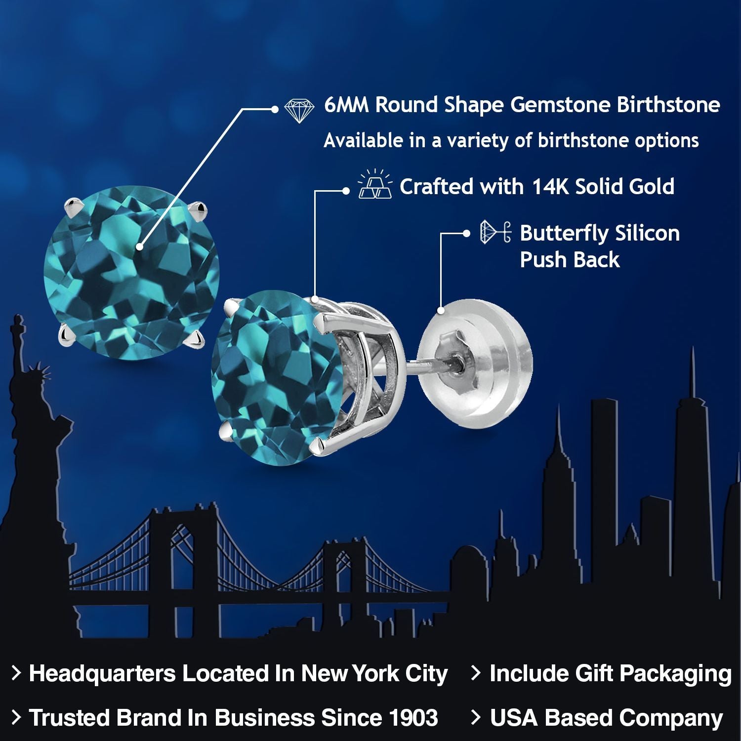 Earrings in 14K White Gold