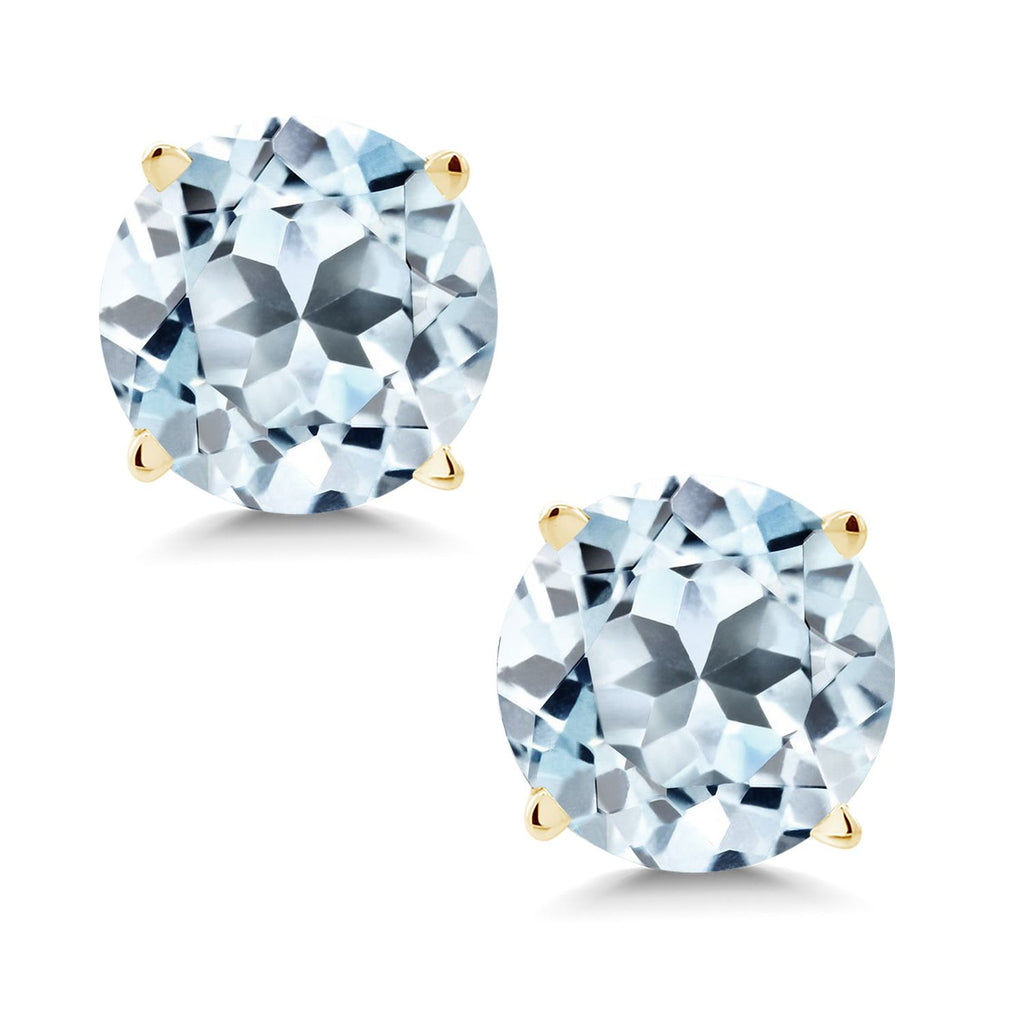 Sky Blue Topaz - November_Earrings in 14K Yellow Gold