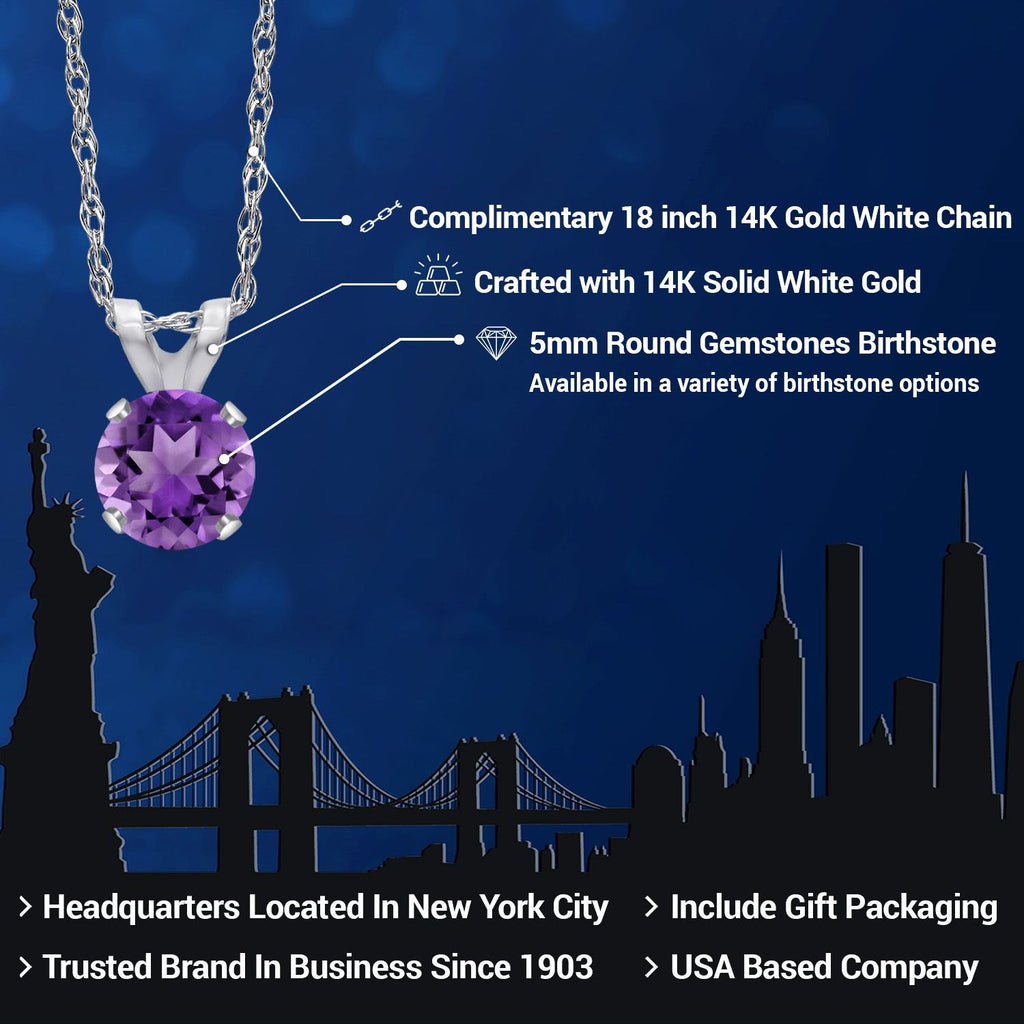 Amethyst_Pendant in 14K White Gold