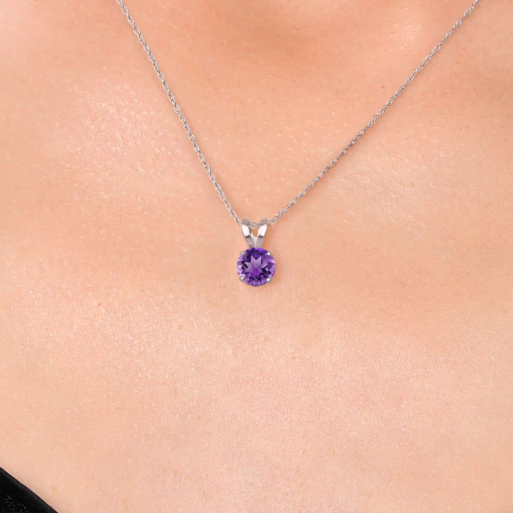 Amethyst_Pendant in 14K White Gold
