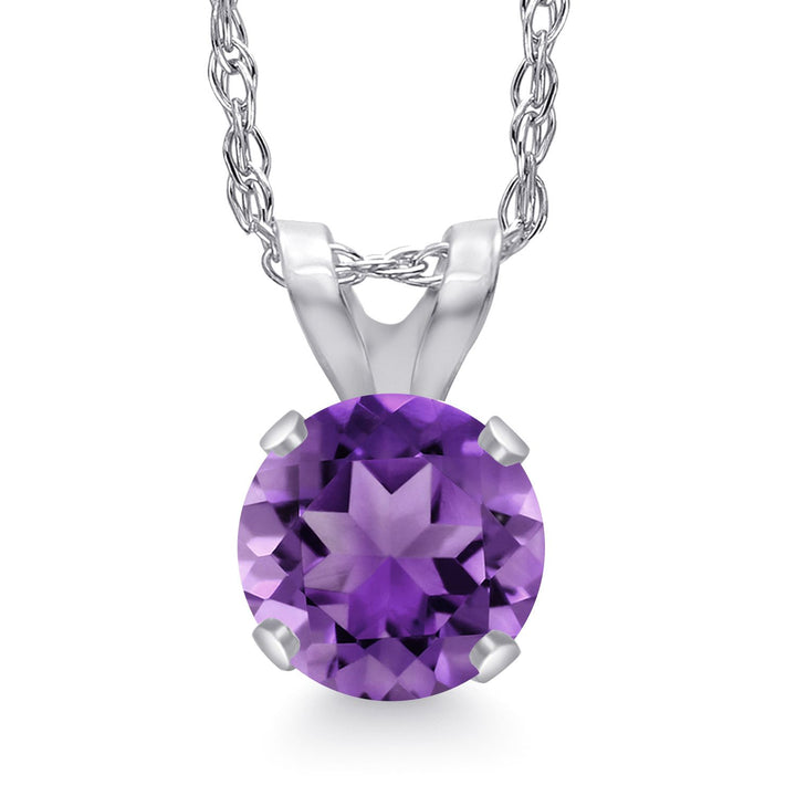 Amethyst_Pendant in 14K White Gold