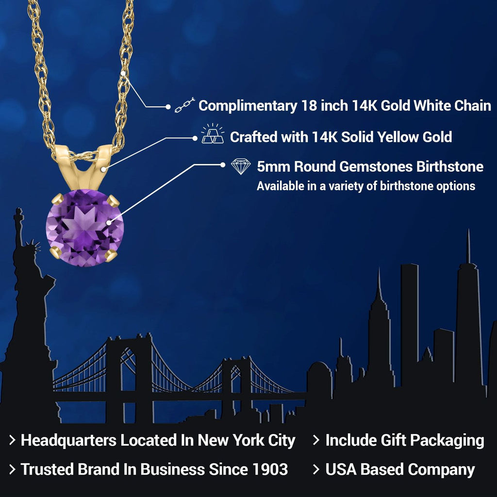 Amethyst_Pendant in 14K Yellow Gold