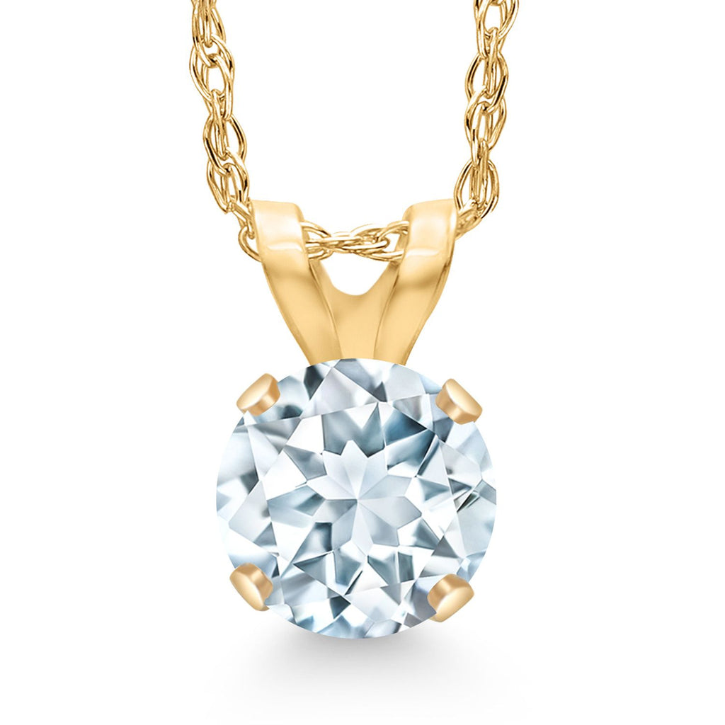 Aquamarine - March_Pendant in 14K Yellow Gold